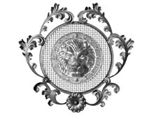 Декоративная панель(Лев в кустах)